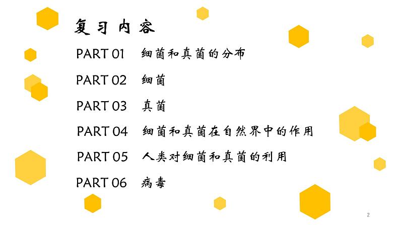 初中生物中考复习 专题17 细菌、真菌和病毒（上课用课件）-【过一轮】2022年中考生物一轮复习课件精讲与习题精练第2页