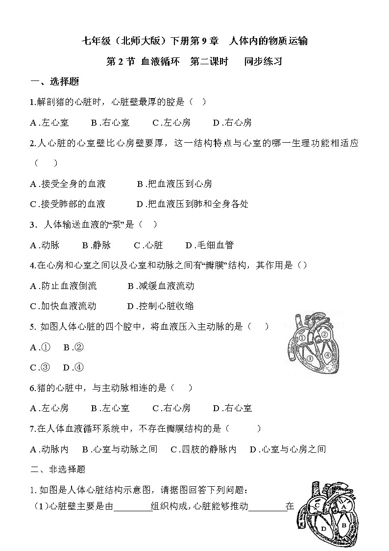 9.2.2《血液循环》课件PPT+教案+同步练习01