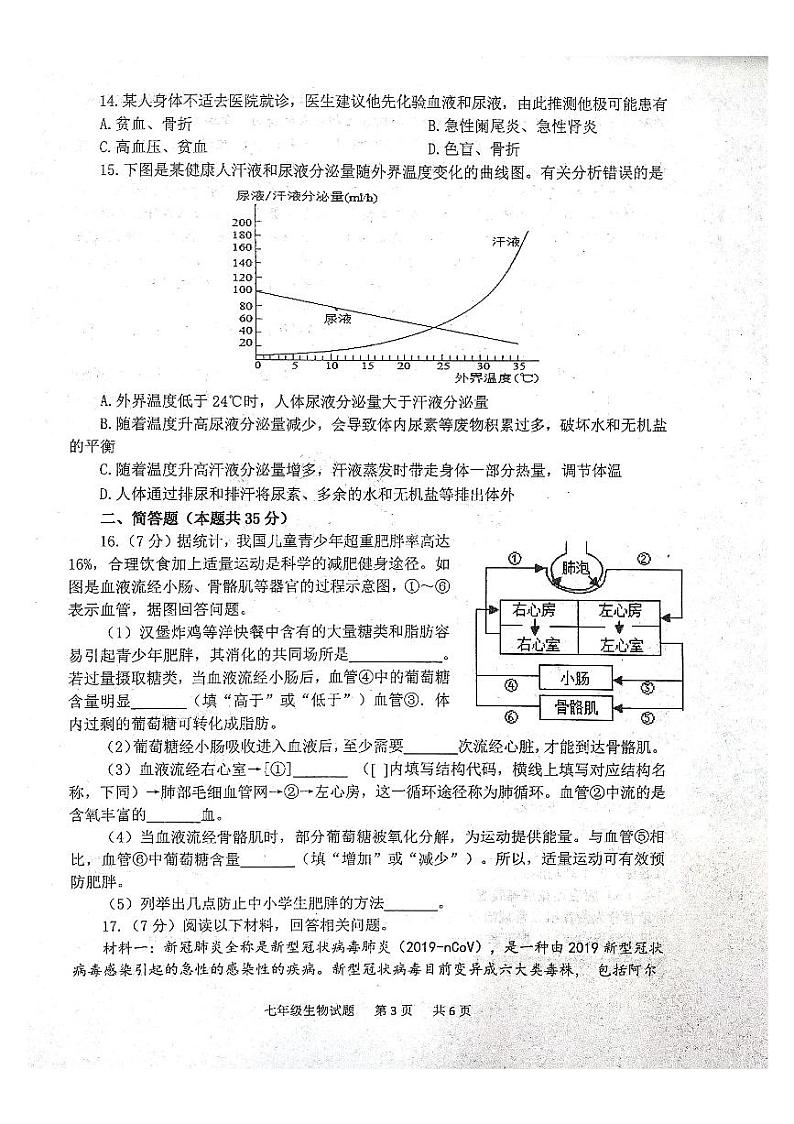 山东省泰安市宁阳县2022-2023学年七年级上学期期末生物试题03