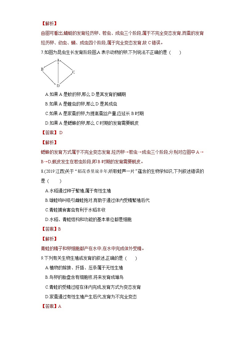 初中生物中考复习 专题19 生物的生殖和发育（练习）（解析版）第3页