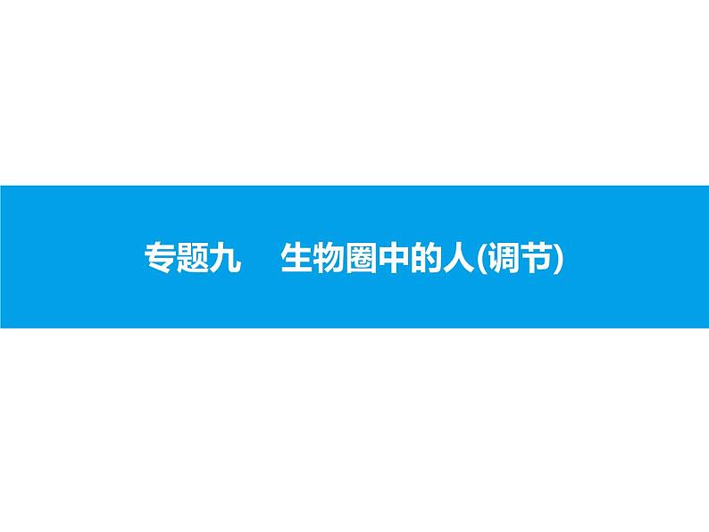 初中生物中考复习 专题九　生物圈中的人(调节) 课件 2021届中考生物一轮复习第1页