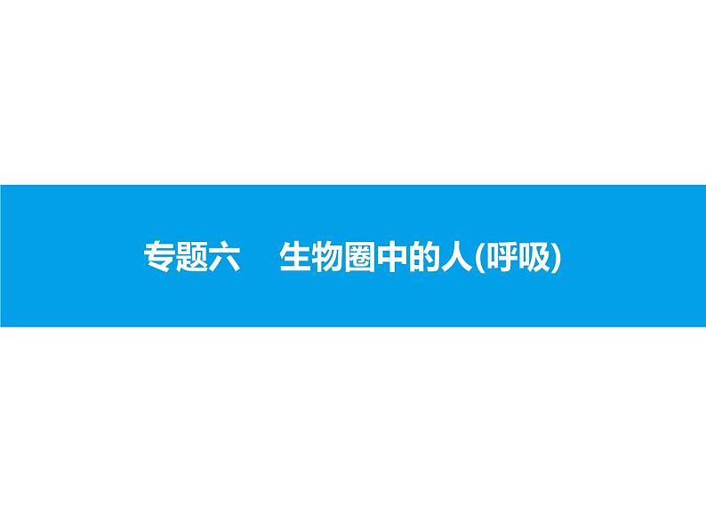 初中生物中考复习 专题六　生物圈中的人(呼吸) 课件 2021届中考生物一轮复习第1页