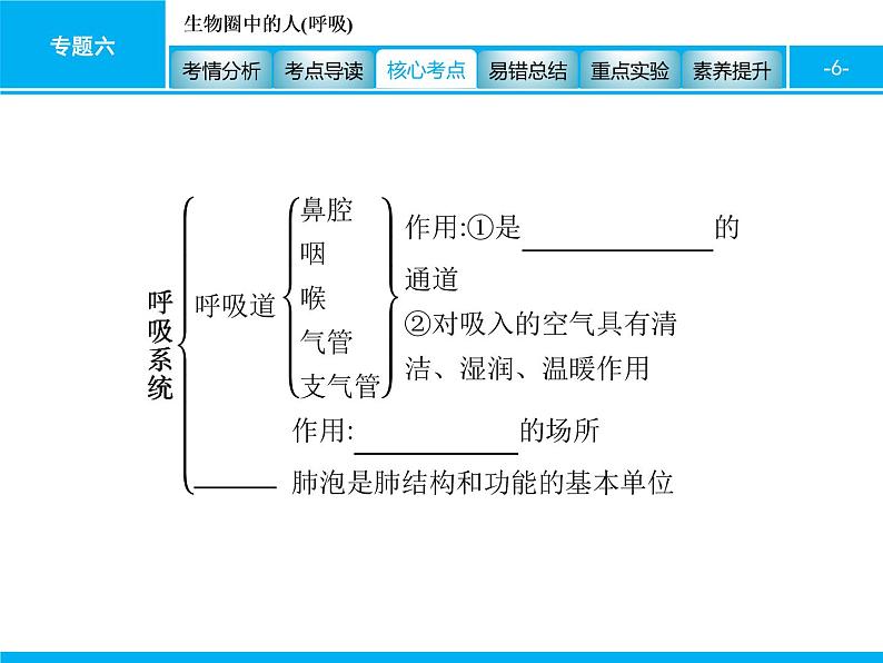 初中生物中考复习 专题六　生物圈中的人(呼吸) 课件 2021届中考生物一轮复习第6页