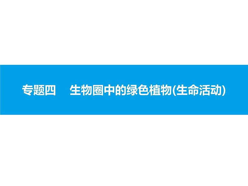 初中生物中考复习 专题四　生物圈中的绿色植物(生命活动) 课件 2021届中考生物一轮复习01