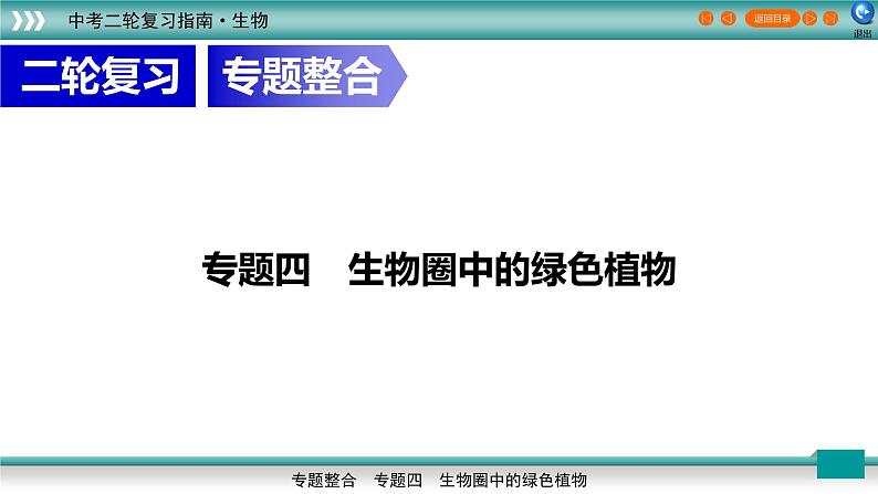 初中生物中考复习 专题04生物圈中的绿色植物（上课用课件）-【过专题】2022年中考生物二轮精准高效复习第1页