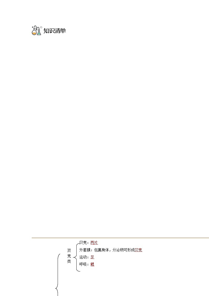 第三节  软体动物和节肢动物-八年级生物同步精品讲义（人教版八年级上册）03