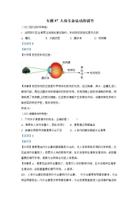 【备战2023】2022年全国通用中考生物真题汇编——专题07 人体生命活动的调节 （解析版）