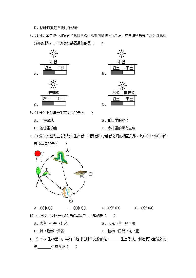 河北省石家庄市藁城区2022-2023学年七年级上学期期末考试生物试题（含答案）02
