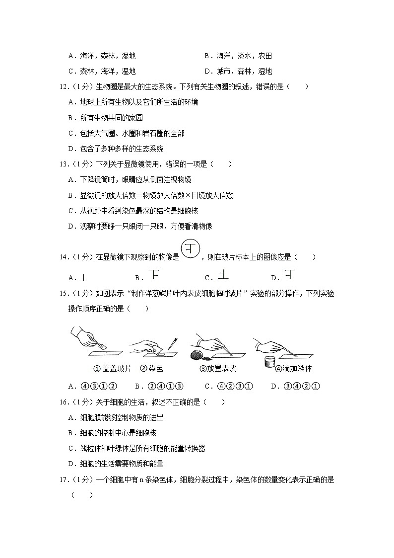 河北省石家庄市藁城区2022-2023学年七年级上学期期末考试生物试题（含答案）03