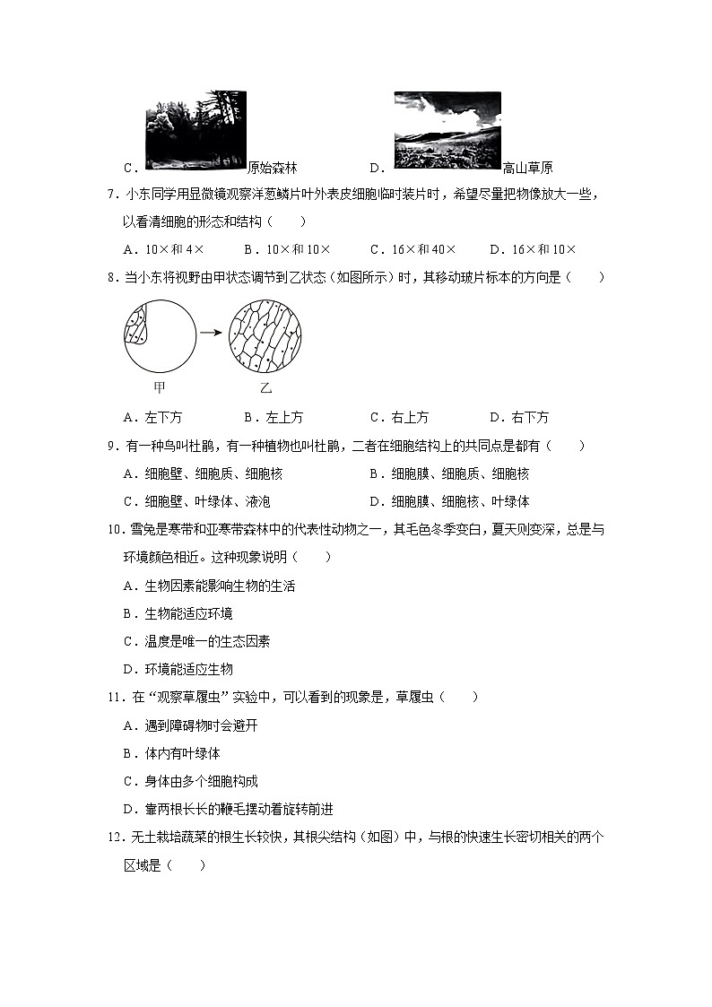 山西省太原市2022-2023学年七年级上学期期末考试生物试卷（含答案）第2页