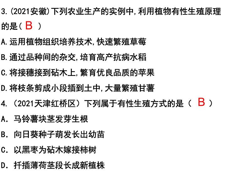 专题12 生物的生殖和发育——【中考二轮专题复习】2023年中考生物专题过关（课件）06