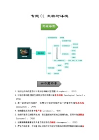 专题01 生物与环境——2023年中考生物必背知识点梳理+思维导图