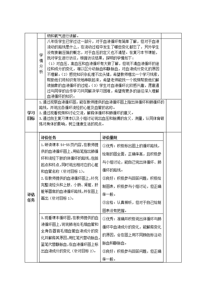 济南版生物七年级下册 3.3.3物质运输的途径 教案02