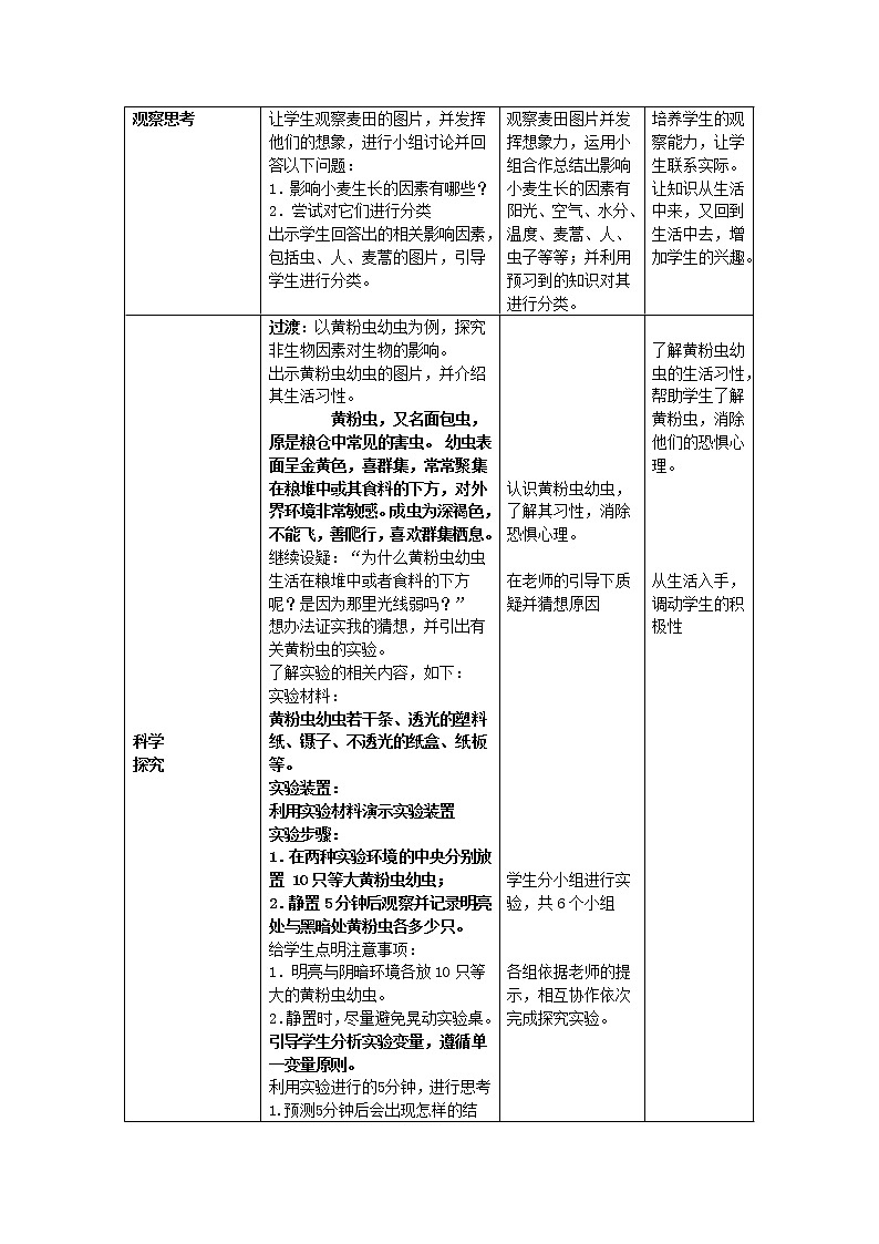 济南版生物八下 6.1.1 环境对生物的作用 教案第2页