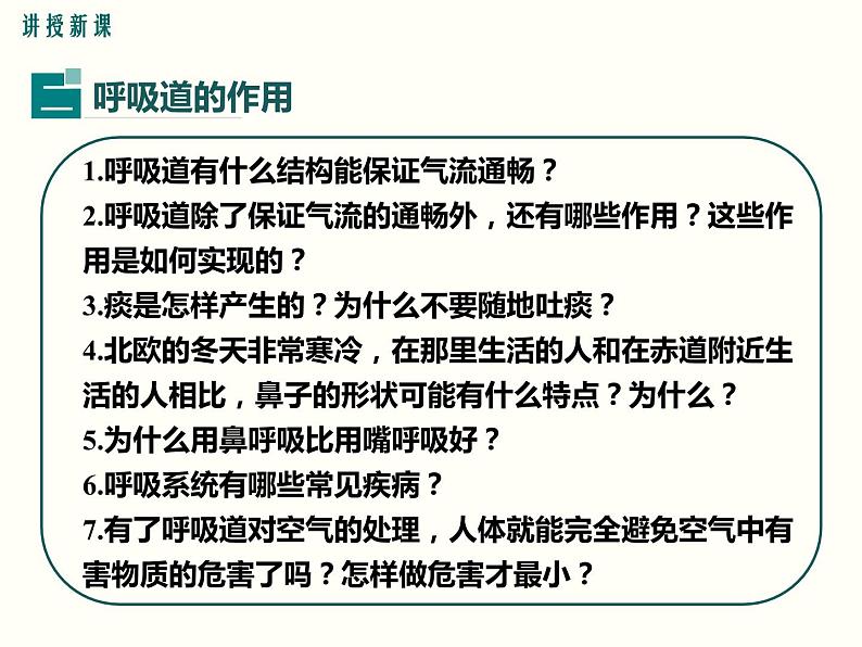 人教版七年级生物下册--3.1 呼吸道对空气的处理（精品课件）第6页