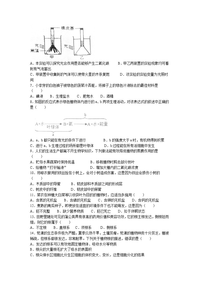 河南省商丘市柘城县2022-2023学年七年级上学期期末生物试题02