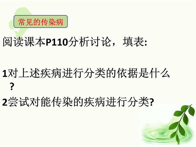 济南版生物七年级下册 第三单元 第六章 第二节 传染病及预防 课件07