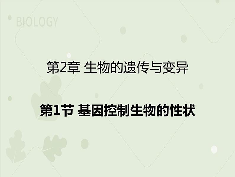 7.2.1基因控制生物的性状（教学课件）--2022-2023学年初中生物人教版八年级下册第1页