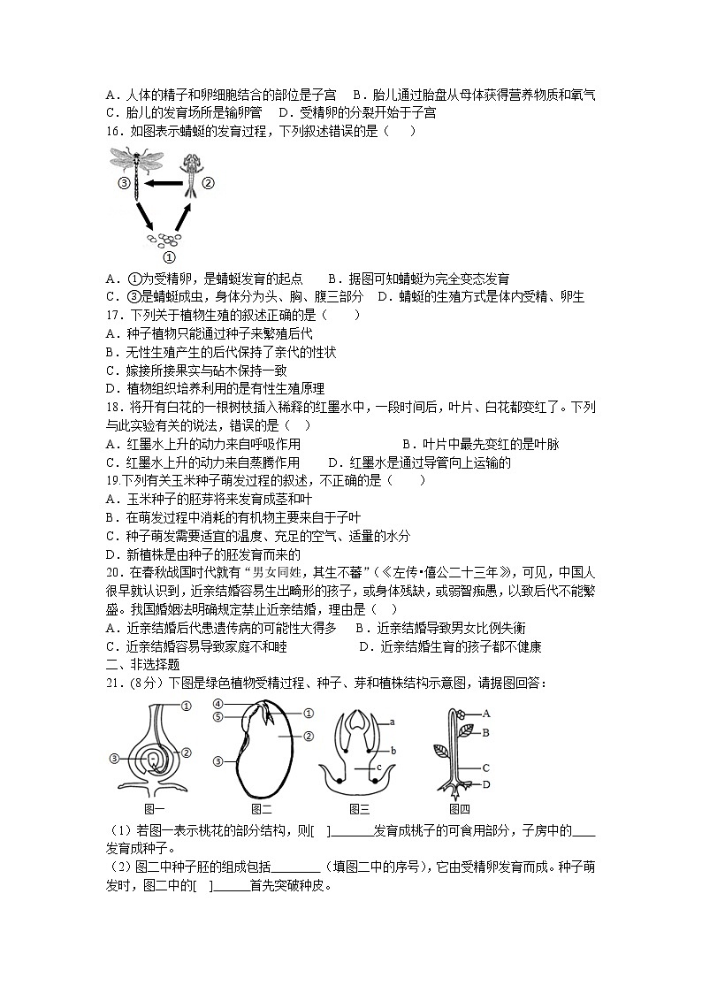 山东省菏泽市郓城县2022-2023学年八年级上学期期末考试生物试题（含答案）03
