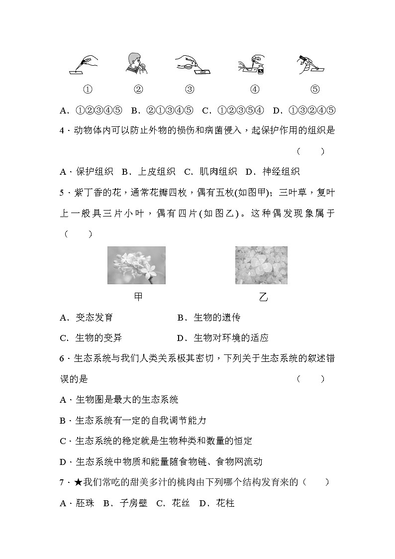 中考生物总复习模拟试卷（二）02