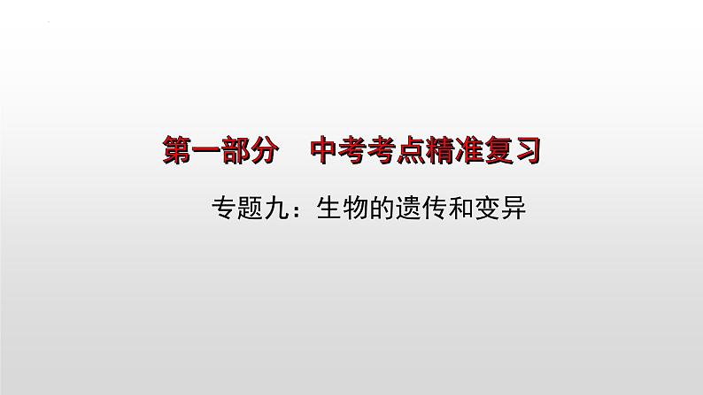 2023年中考生物全考点精讲课件--  遗传和变异第1页