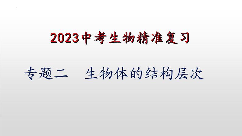 2023年中考生物全考点精讲课件-- 生物体的结构层次第1页