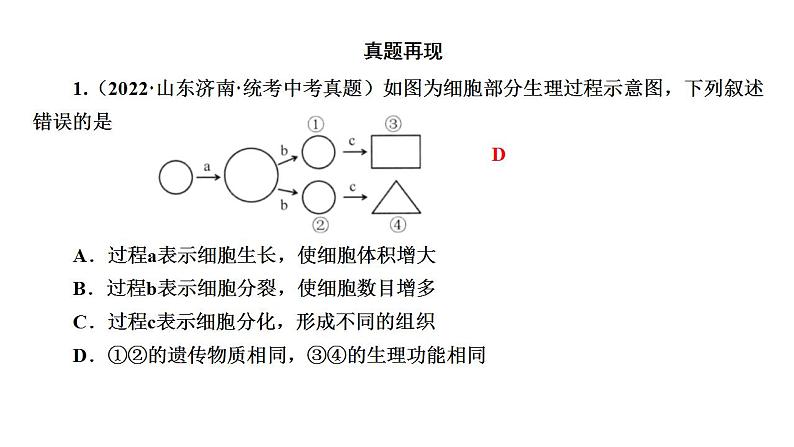 中考生物一轮复习精讲课件-- 细胞怎样构成生物体第7页