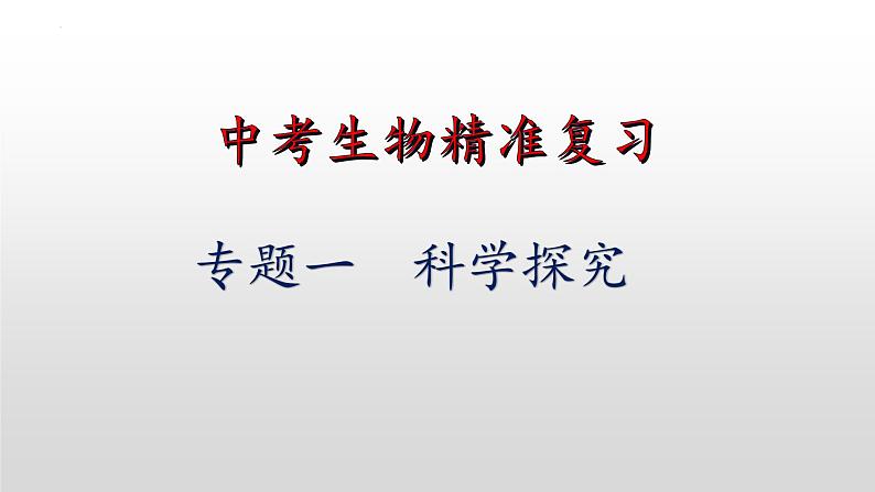 2023年中考生物全考点精讲课件--  科学探究第1页