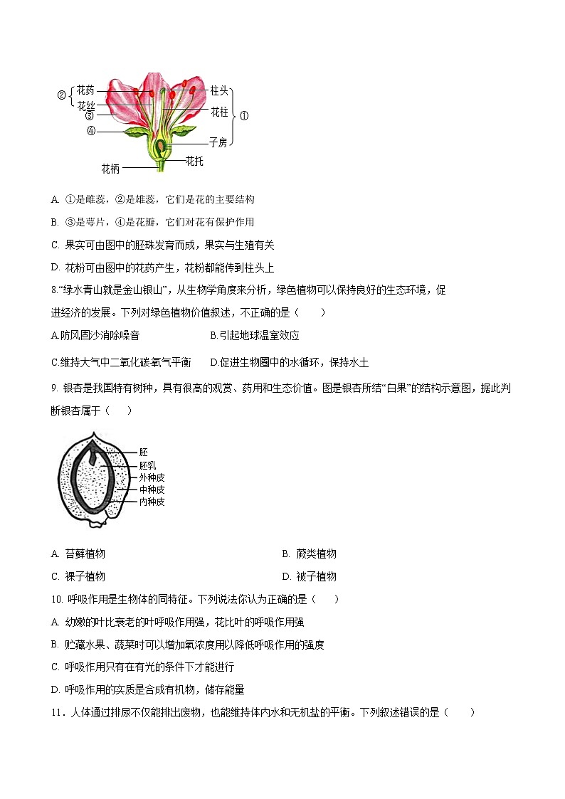 生物（广东卷）-学易金卷：2023年中考第一次模拟考试卷02