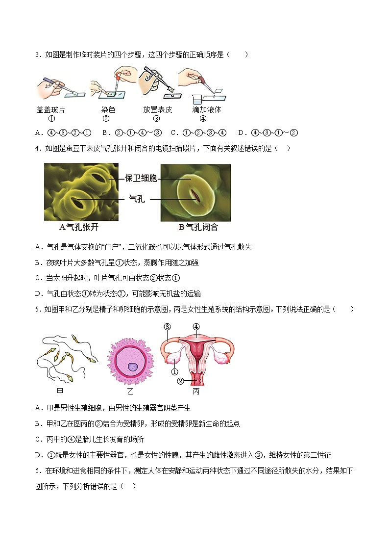 生物（江苏连云港卷）-学易金卷：2023年中考第一次模拟考试卷02