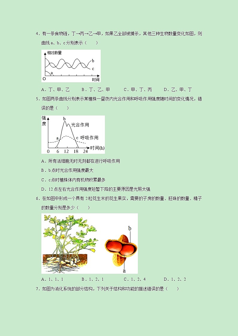 生物（山东济南卷）-学易金卷：2023年中考第一次模拟考试卷02