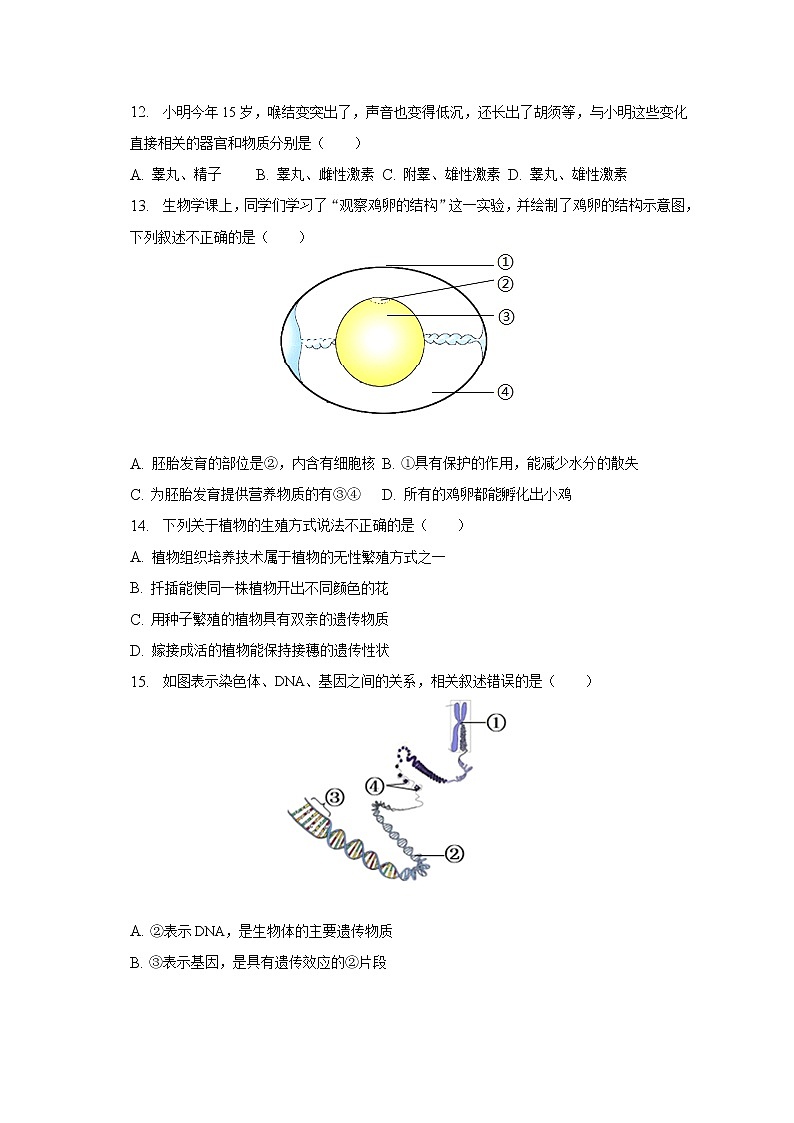 2022-2023学年河南省新乡市长垣县八年级（上）期末生物试卷（含解析）03
