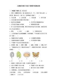 人教版生物八年级下册期中检测试卷