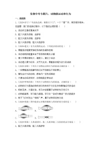 专题八：动物的运动和行为 （全国2020----2022年生物中考真题训练）