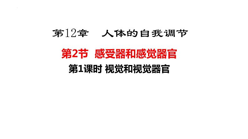 第四单元第十二章第二节视觉和视觉器官  课件  北师大版生物七年级下册第1页