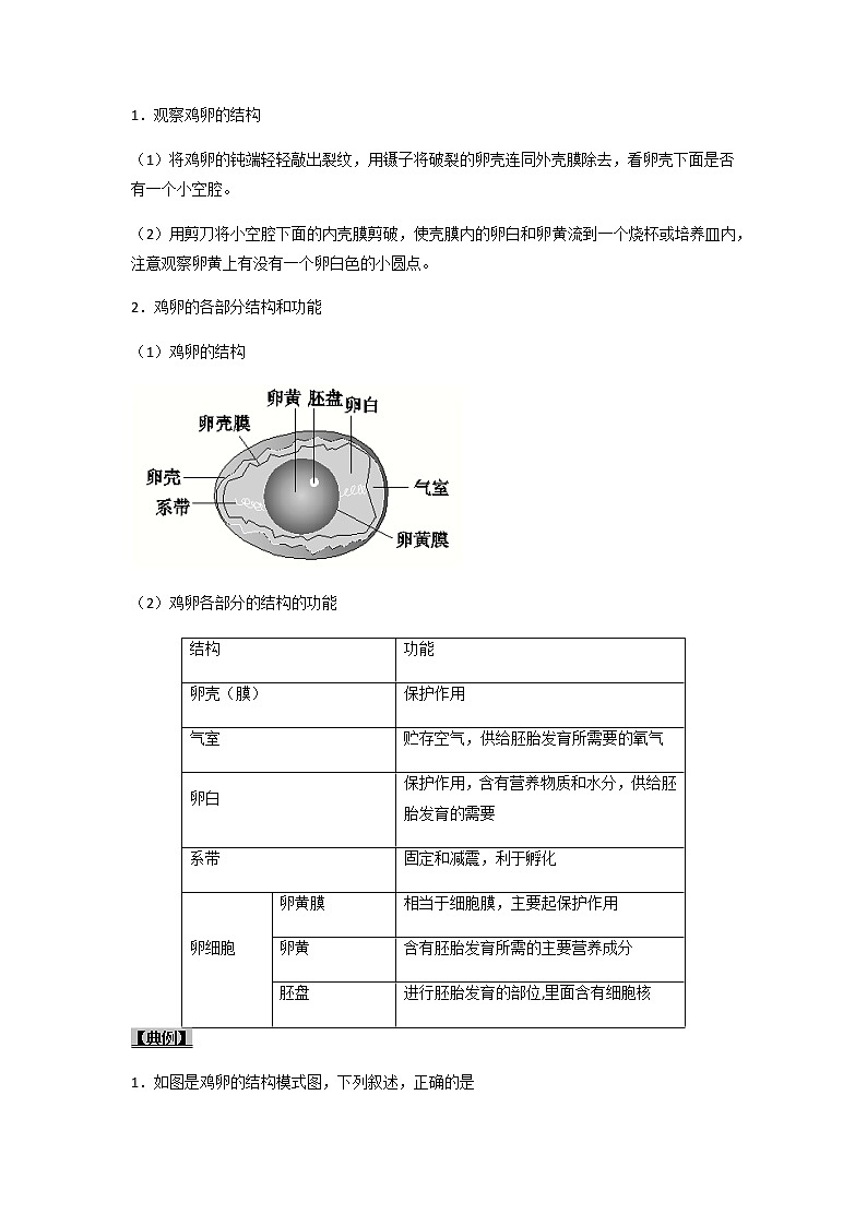 初中生物一轮复习【讲通练透】 考点39 鸟的生殖和发育02