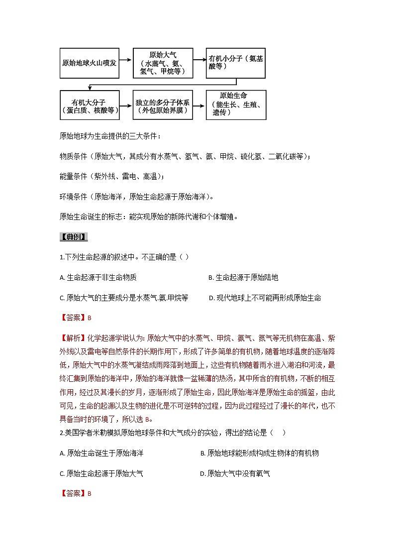 初中生物一轮复习【讲通练透】 考点41 生命起源和生物进化03