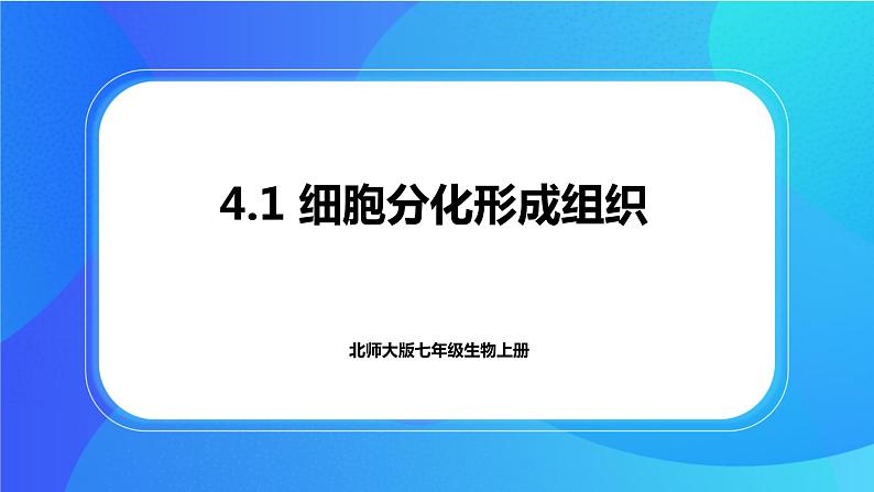 4.1 细胞分化形成组织 课件+练习+素材 北师大版七年级生物上册01