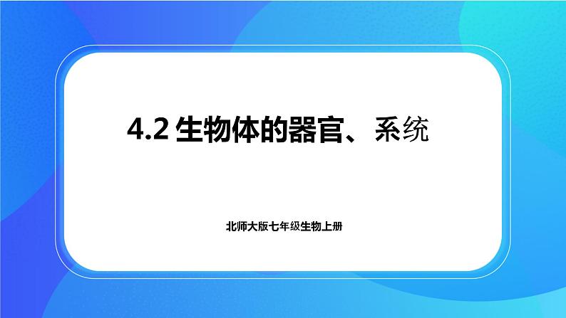 4.2 生物体的器官、系统 课件+练习+素材 北师大版七年级生物上册01