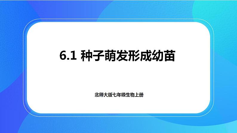 6.1 种子萌发形成幼苗 课件+练习+素材 北师大版七年级生物上册01