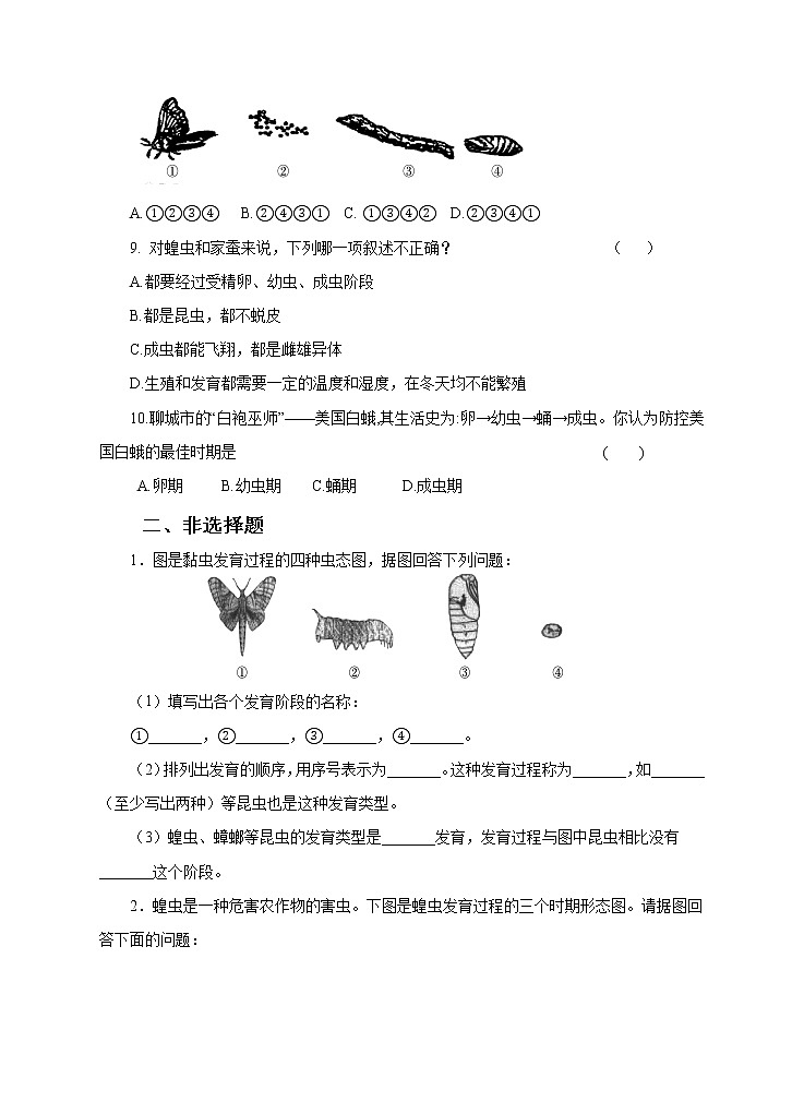 济南版生物八上2.1昆虫的生殖和发育   课件+教案+练习02