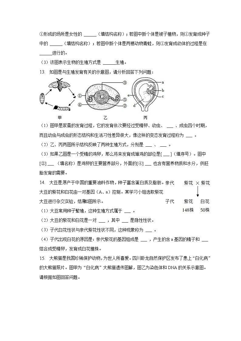 2022-2023学年湖北省咸宁市崇阳实验中学八年级（下）月考生物试卷（3月份）（含解析）第3页