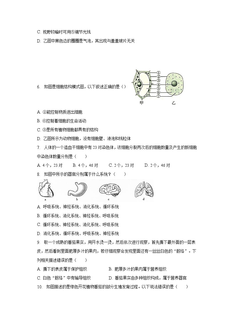2022-2023学年湖南省益阳市安化县小淹镇三校联考七年级（上）期末生物试卷（含解析）03