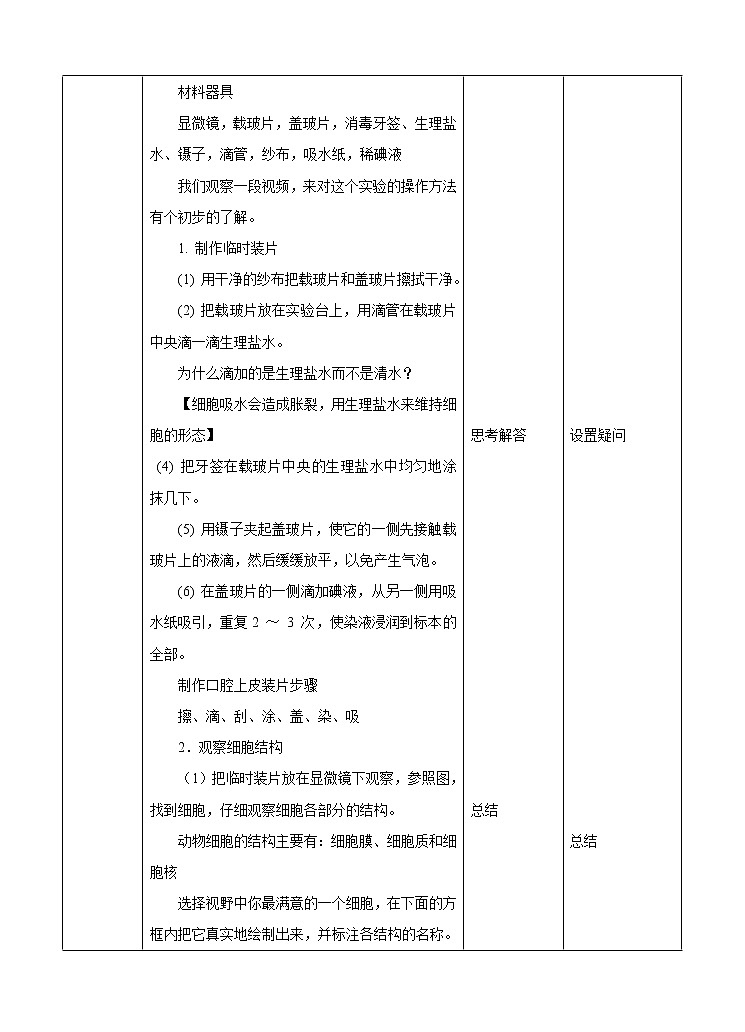 济南版生物七上 2.1 《细胞的结构和功能》第2课时   课件+教案+练习02