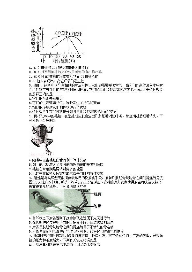 2023年山东省潍坊市城区中考一模生物试题02