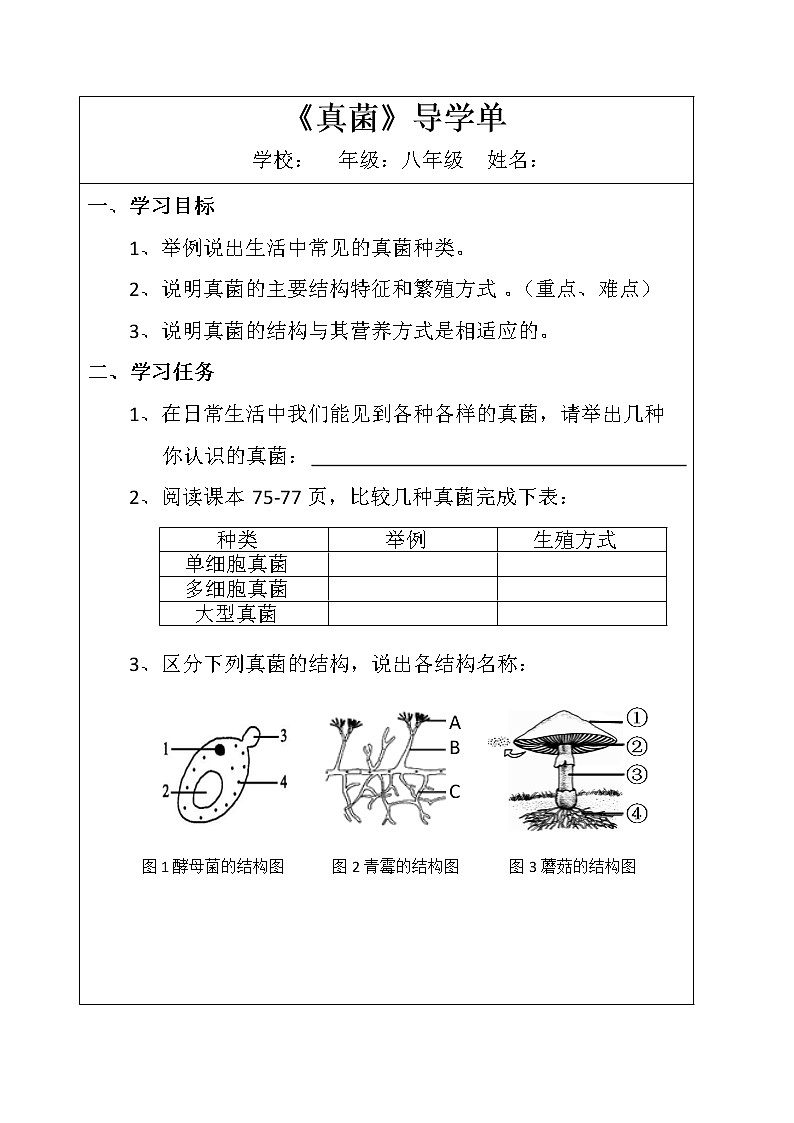 5.4.3《真菌》课件+教案+习题01