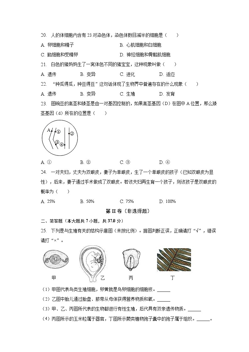 2022-2023学年福建省莆田十五中八年级（下）月考生物试卷（3月份）（含解析）第3页