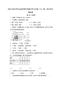 2022-2023学年山东省枣庄实验中学七年级（下）第一次月考生物试卷（含解析）