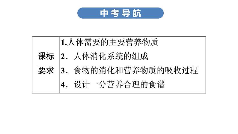 中考生物总复习第2部分　第4单元　第2章　人体的营养课件第3页