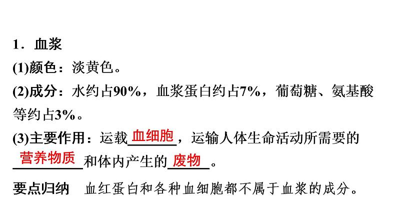 中考生物总复习第2部分　第4单元　第4章　人体内物质的运输课件第7页